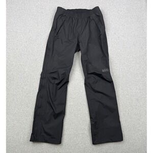 REI Co-op Rain Pants Mens Small Black Hydrowall 2.5L Waterproof Full Side Zip